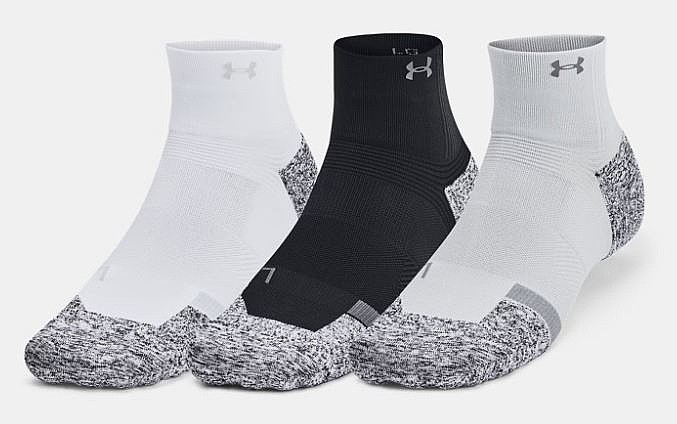 chaussettes Under Armour ArmourDry Pro Quarter 3 Pack - Black/White/Castlerock