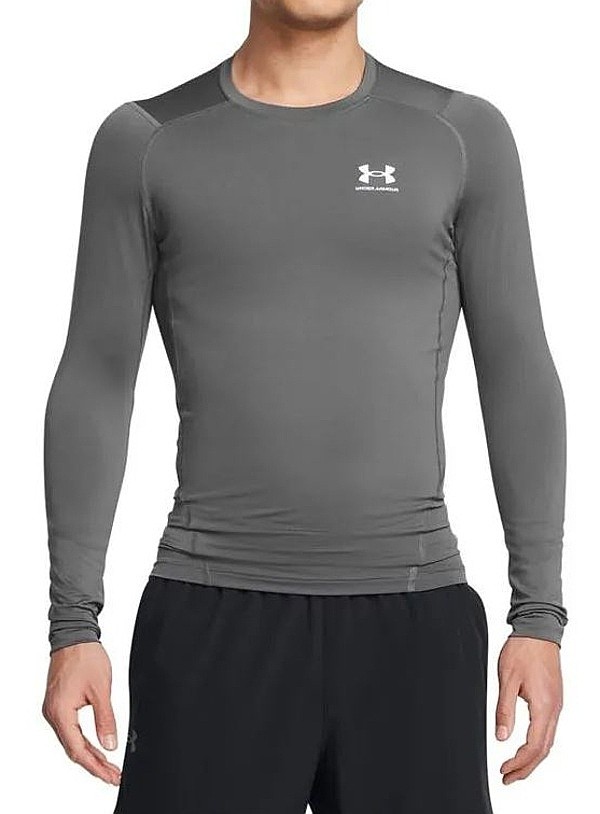 T-shirt Under Armour HeatGear Armour Comp LS - Gray/Carbon Heather - men´s