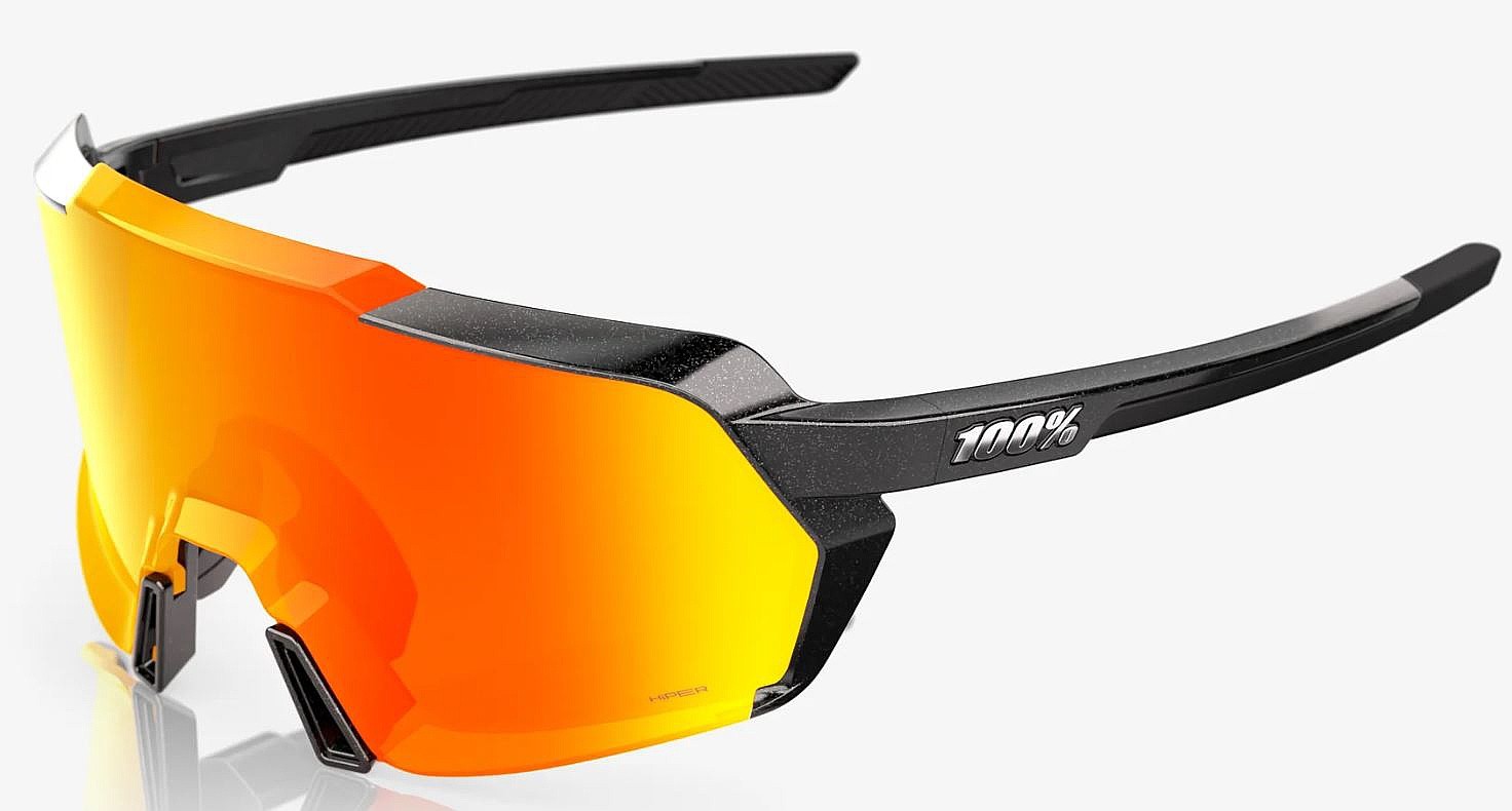 des lunettes 100% Korbin - Gloss Metallic Black/HiPER Red Multilayer Mirror L