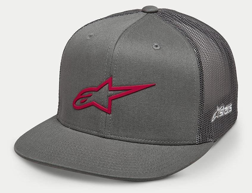 casquette Alpinestars 3D Ageless Trucker - Grey/Red - men´s