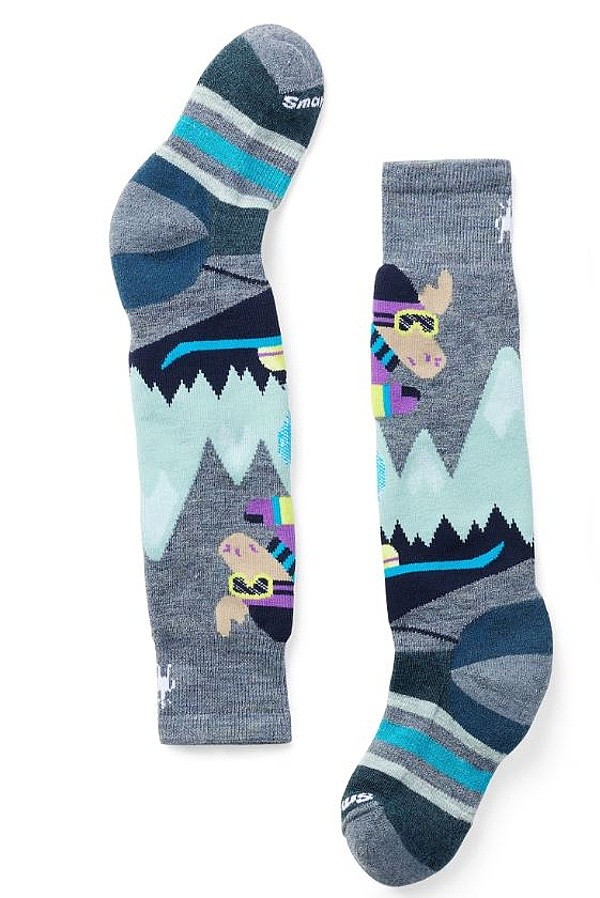 chaussettes Smartwool Wintersport Full Cushion Mountain Moose Pattern - Pewter Blue - unisex junior