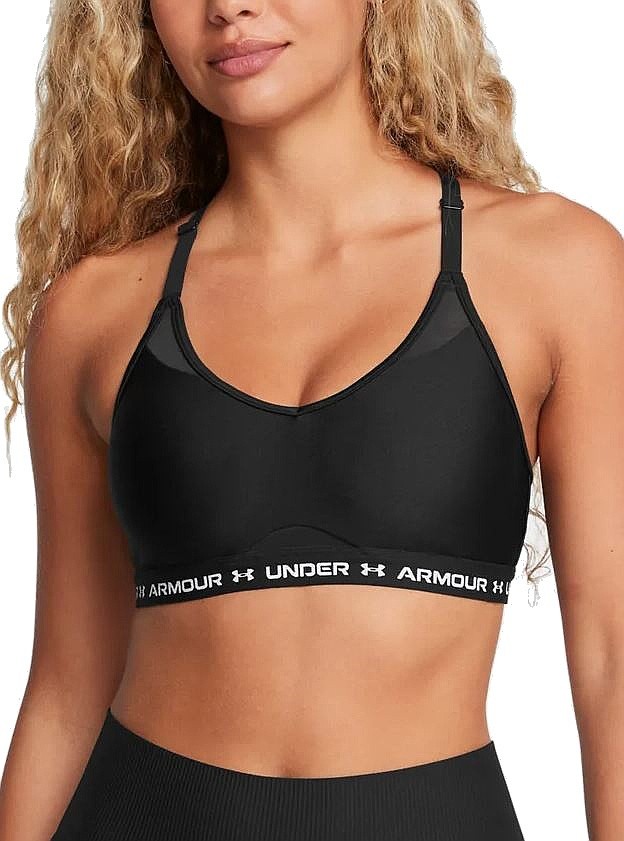 bra Under Armour Crossback Low - Black/White - women´s
