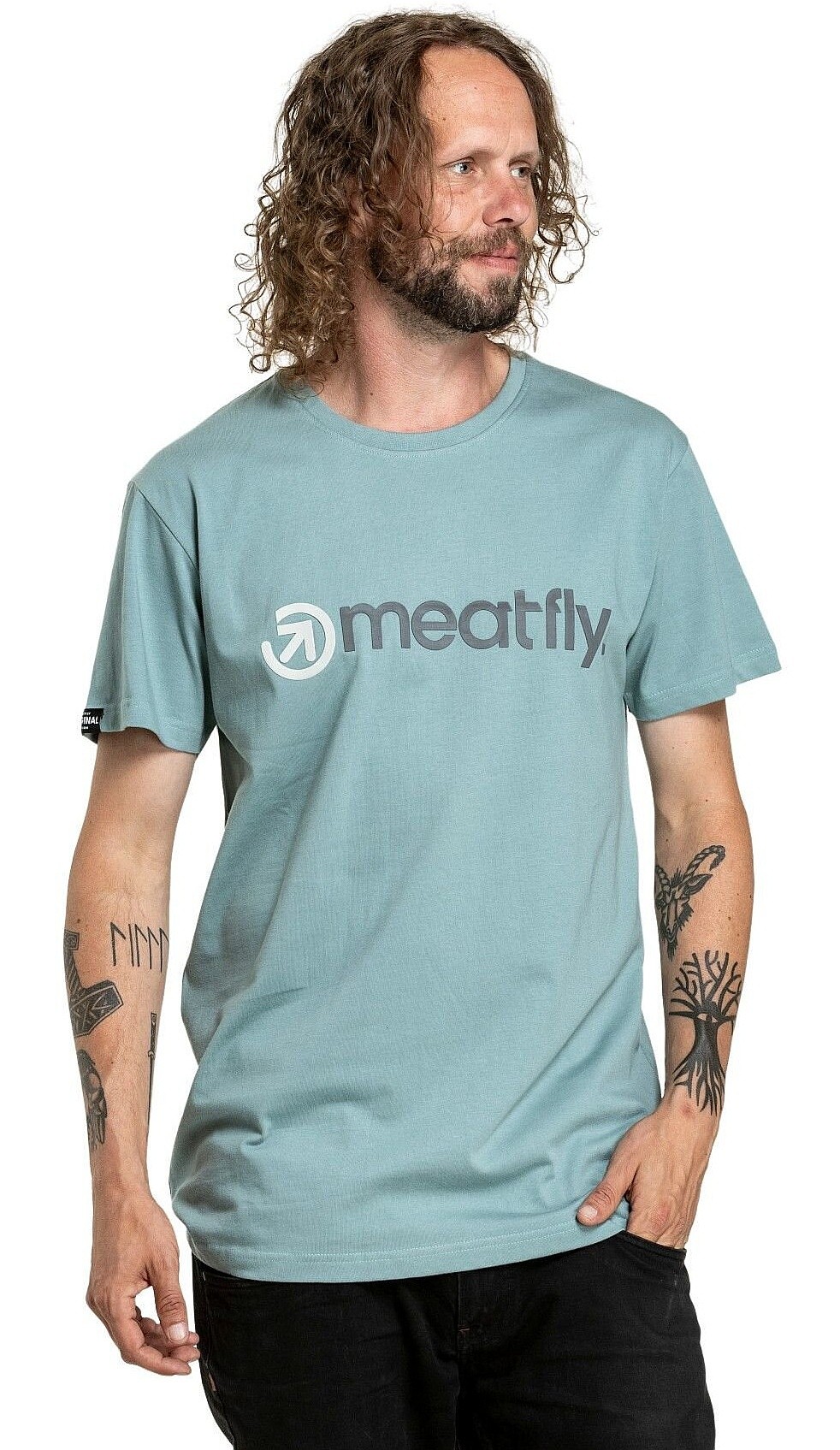 tričko Meatfly Joe - Dusty Mint