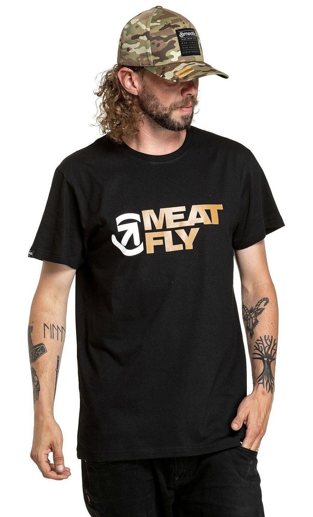 T-shirt Meatfly Revital - Brown/Black