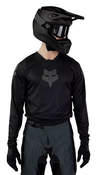 Fahrradanzug Fox 180 Blackout Jersey LS - Black - men´s