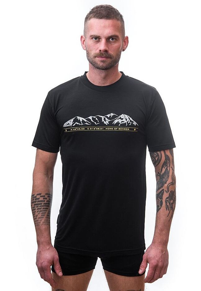 camisa Sensor Merino Active PT Mountains - Black - men´s