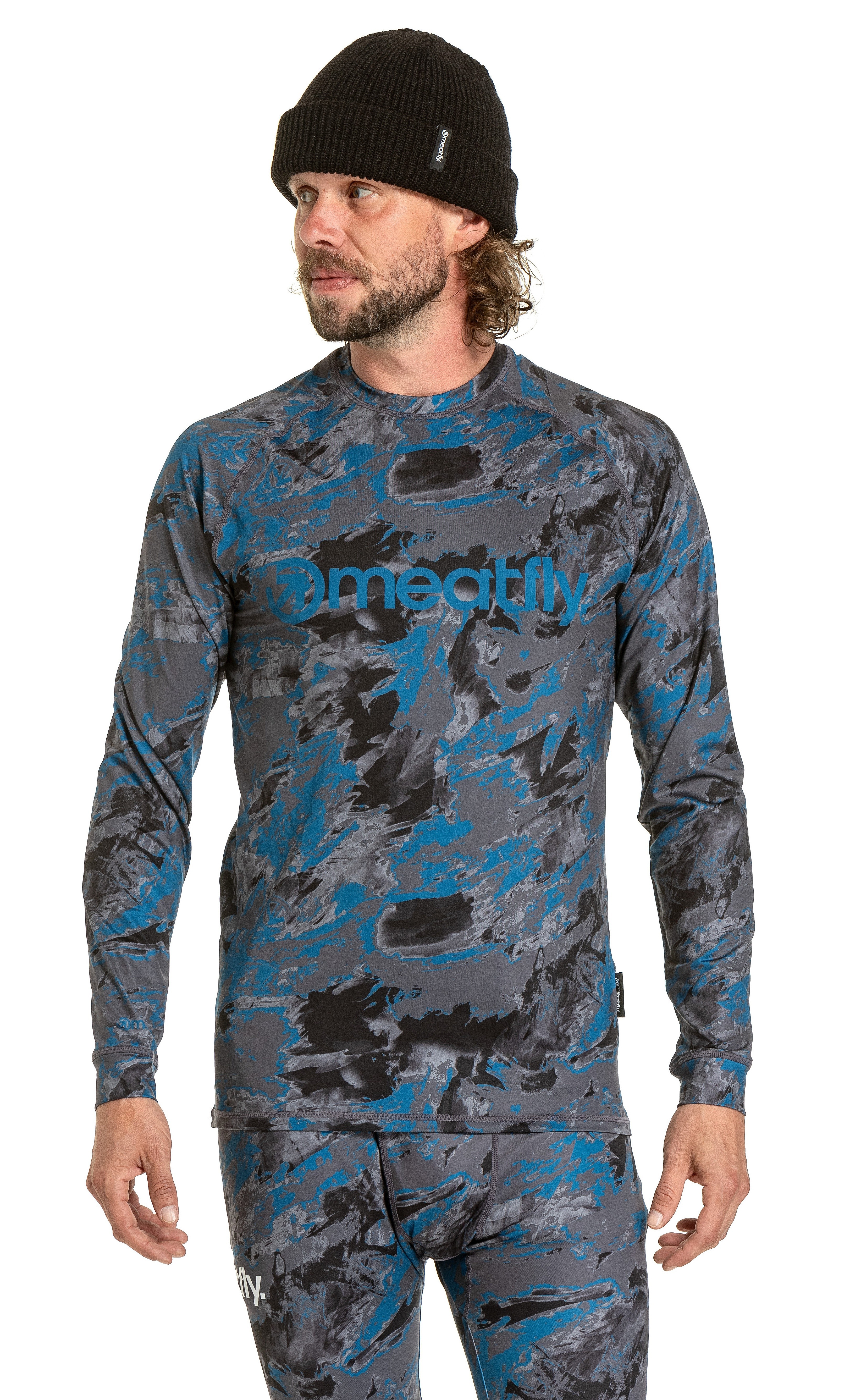 tričko Meatfly Avery Termo LS - Mossy Petrol
