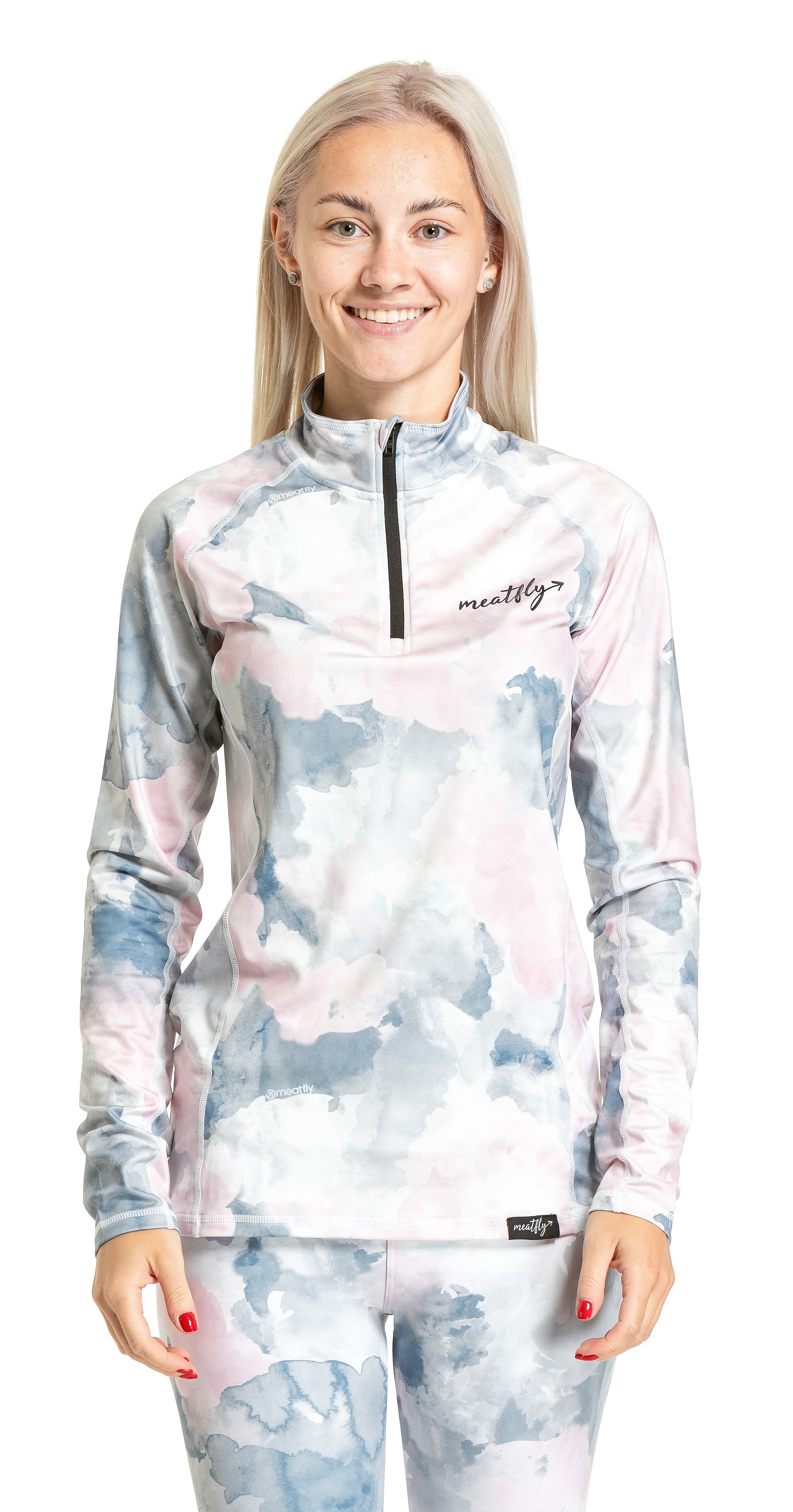 T-shirt Meatfly Esme Upper Thermo LS - Clouds Pink