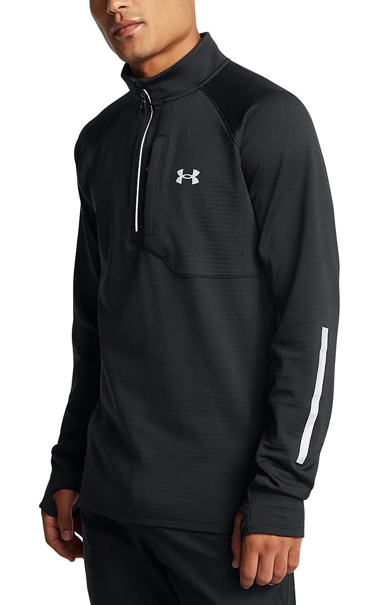 T-shirt Under Armour Launch Elite Cold Weatlher Half Zip LS - Black/Reflective