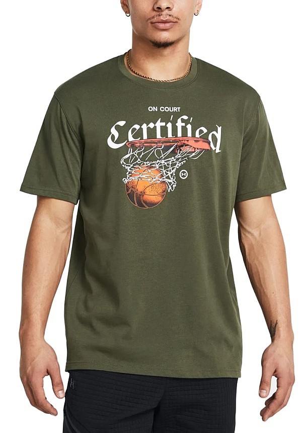 рубашка Under Armour Heavyweight Hoops Certified - Marine OD Green/White - men´s
