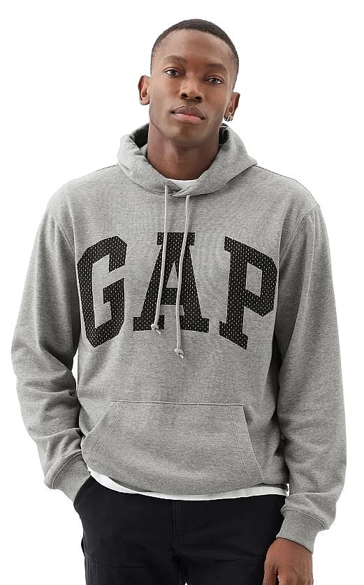 mikina GAP Logo Pullover Large Arch - B10 Grey Heather