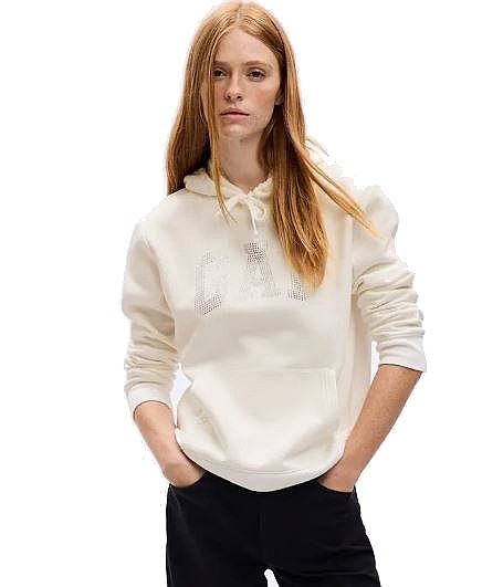 bluză GAP Logo GAP Pullover - White Rhinestone - women´s