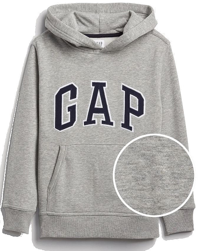 sweat-shirt GAP V-New Campus Logo Hood - Light Heather Grey B10 - boy´s