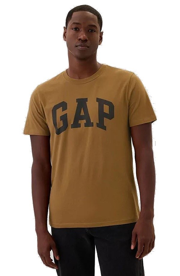 shirts GAP V-Everyday Soft Basic Logo - Palomino Brown Global - men´s