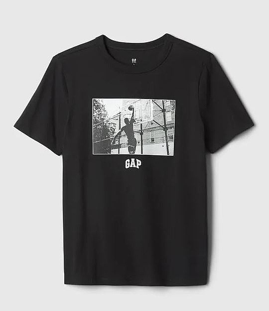 T-shirt GAP Aug Value - True Black/Basketball