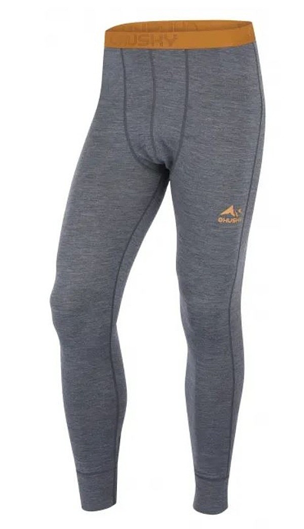 kalesony Husky Merino Merea - Dark Grey/Mustard