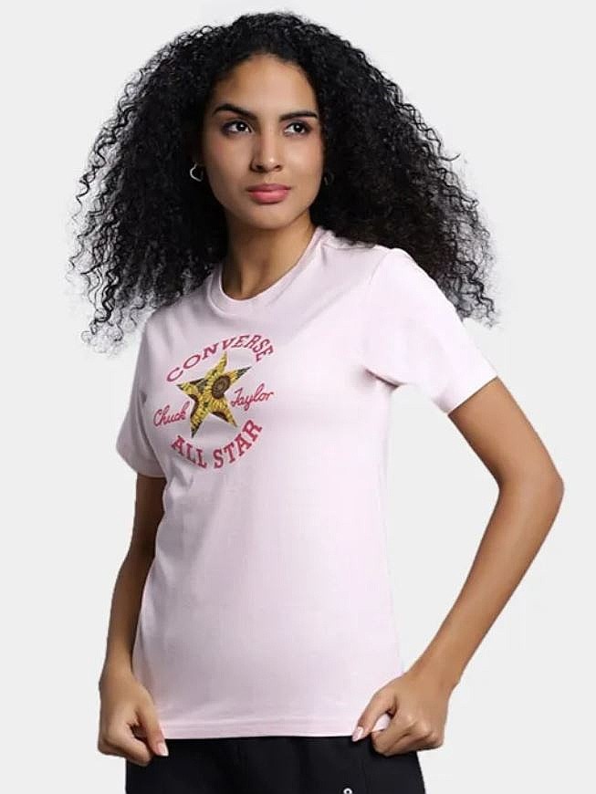 T-shirt Converse Floral Chuck Taylor Patch Slim/10026756 - A05/Blush Hush - women´s