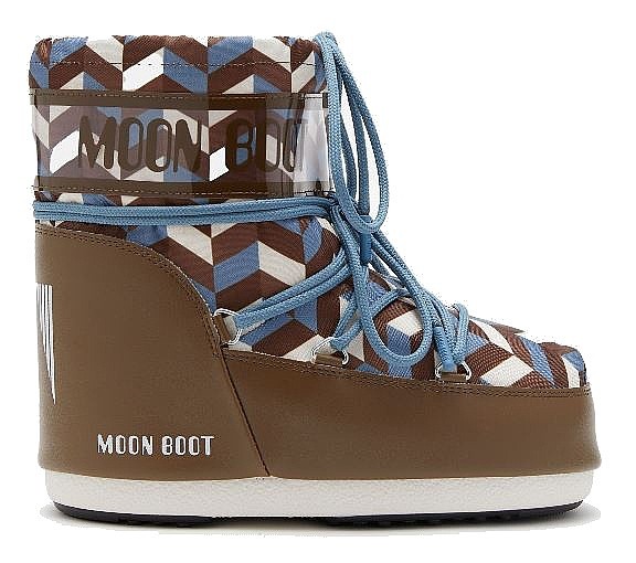 chaussures Moon Boot Icon Low Optical - Brown/Elephant Grey - women´s
