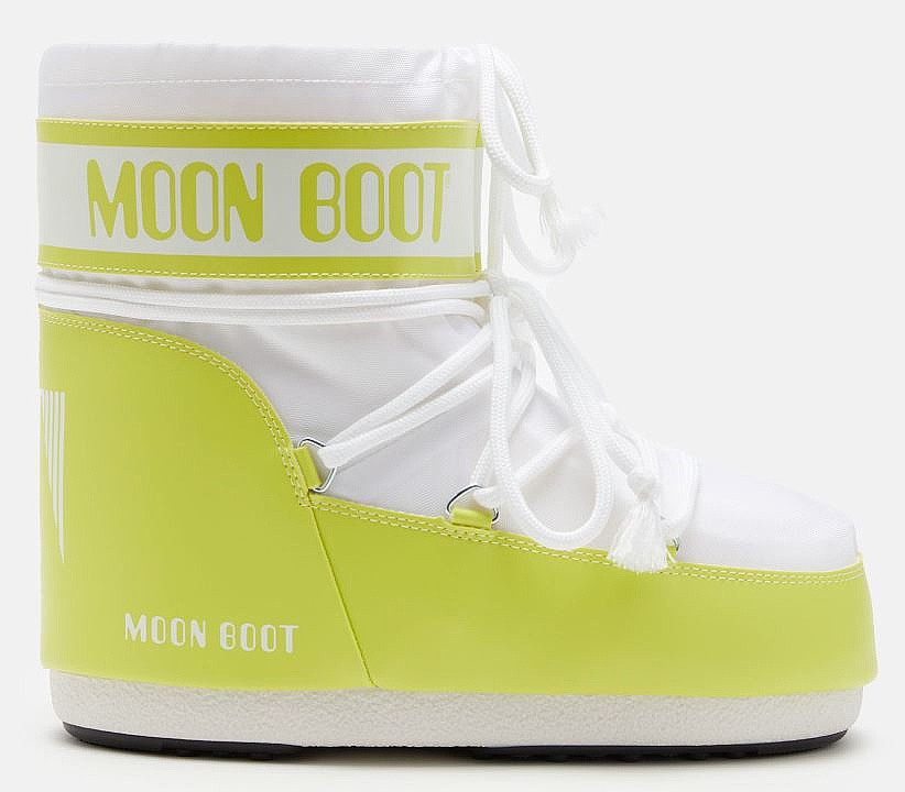 pantofi Moon Boot Icon Low Nylon - Cyber Lime/White - women´s