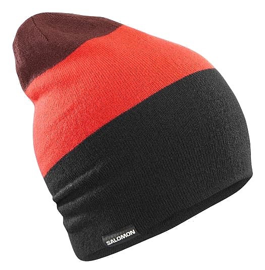 čiapka Salomon Flatspin Reversible - Deep Black/Cherry Tomato/Rum Rashin