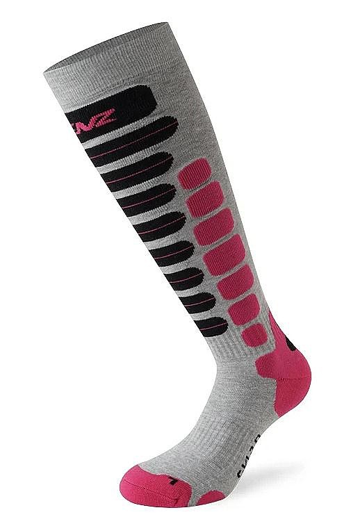 calcetines Lenz Skiing 2.0 - Light Grey/Pink