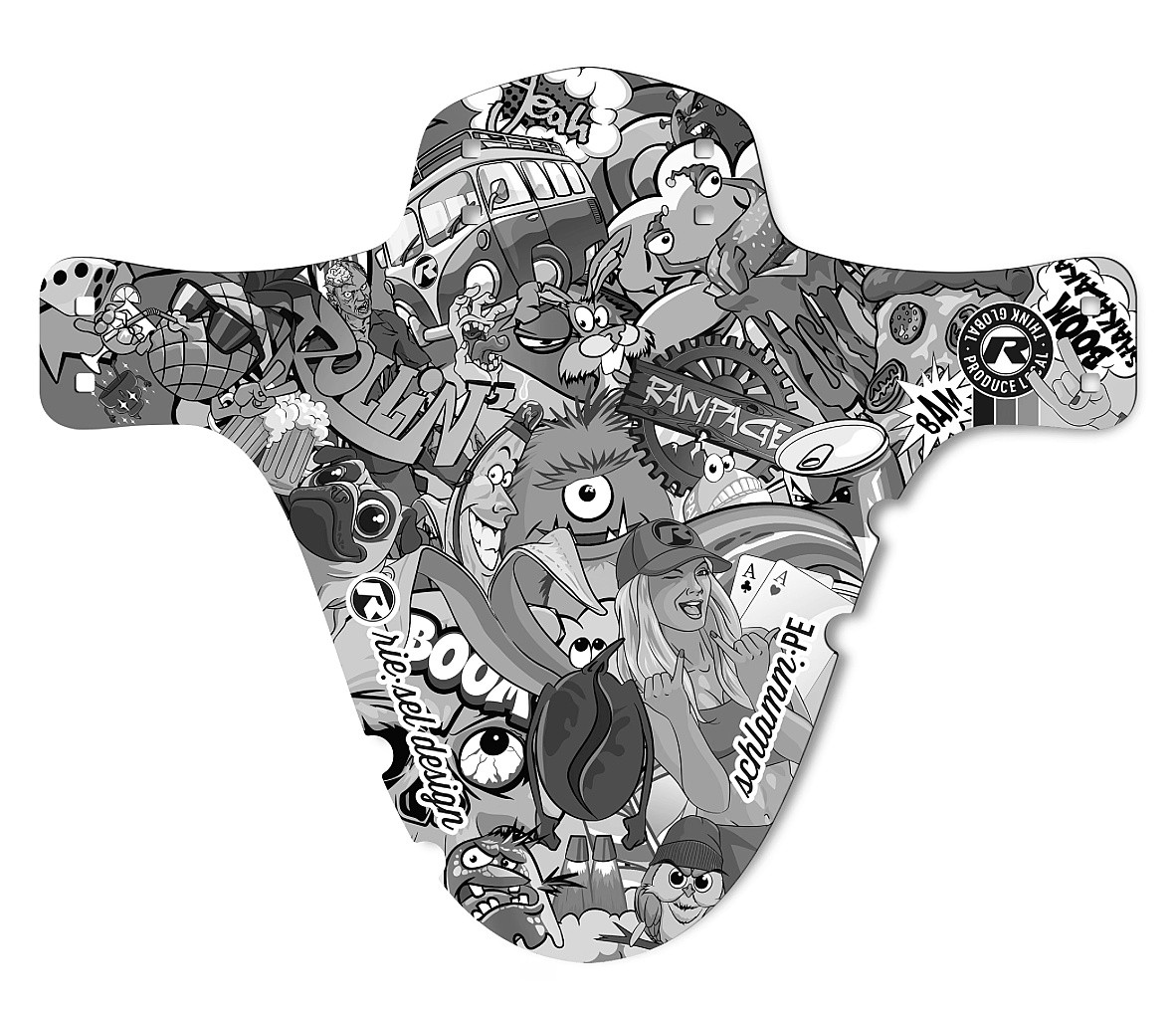 Mudguard Riesel Schlamm:PE - Stickerbomb Eyecatcher Ultra Black
