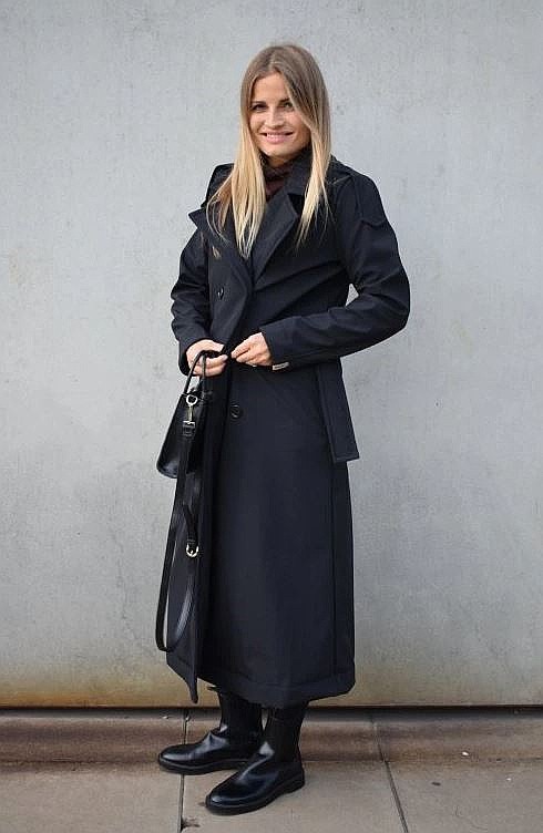 kabát M.ASCH-Be original Long Trench Coat - Black