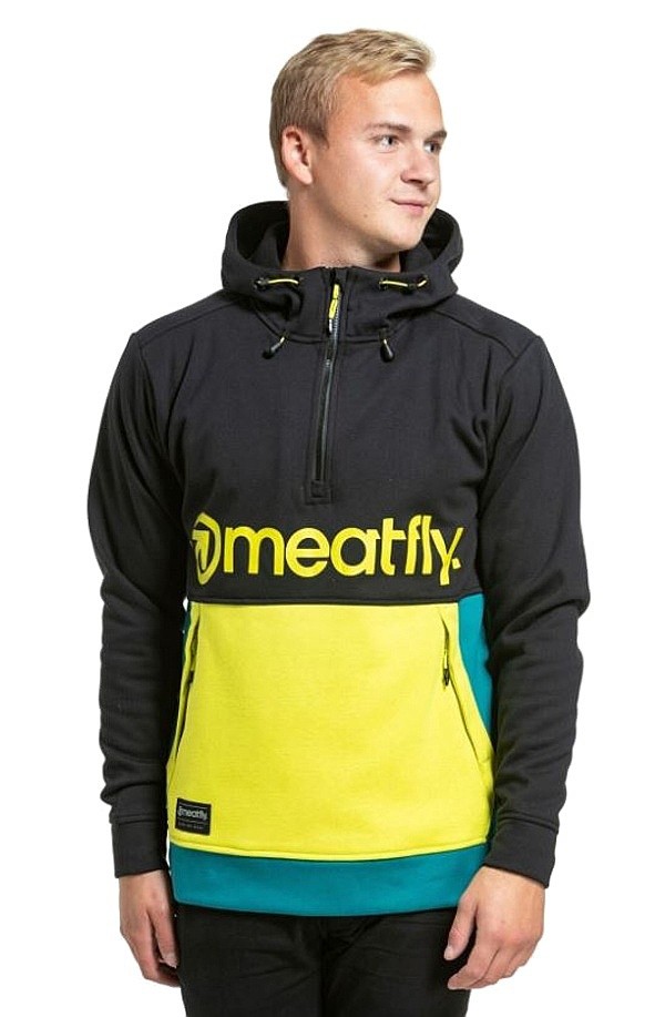 sweat-shirt Meatfly Tason - Lime/Black - men´s