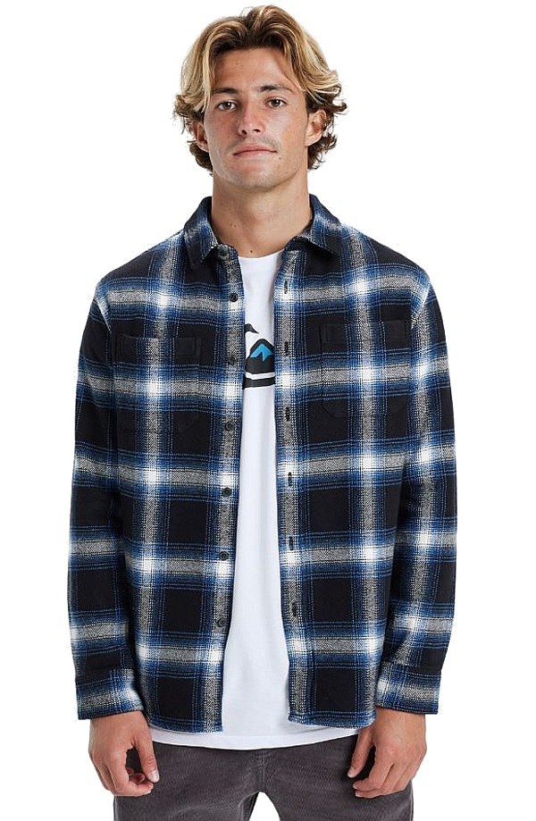 Hemd Quiksilver Dna Flannel LS - KVJ1/Black Dna Flannel - men´s