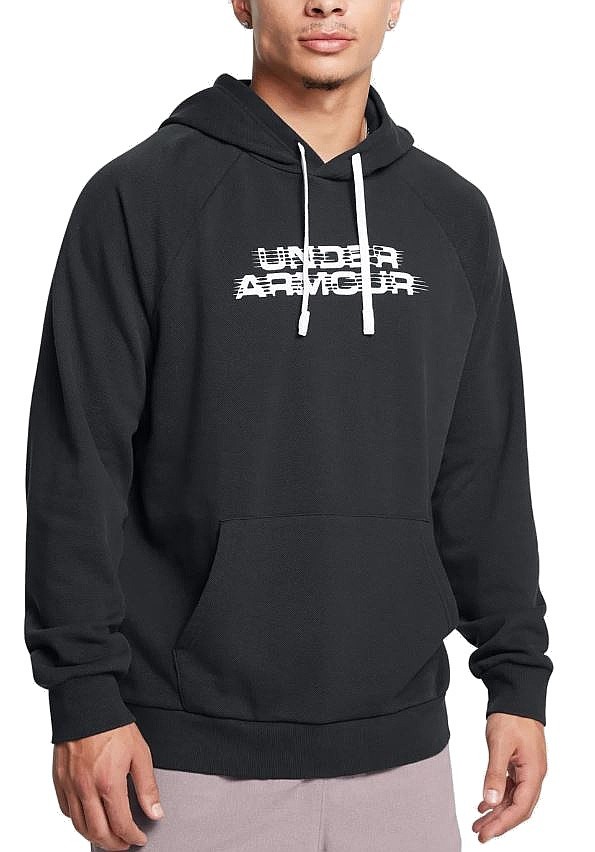 sweat-shirt Under Armour Rival Fleece Textured Glitch - Black/White - men´s