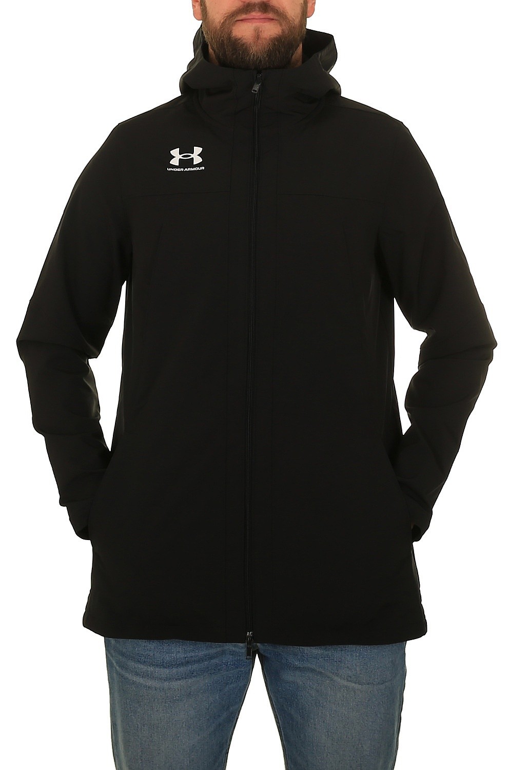 Jacke Under Armour Challenger Pro - Black/White - men´s
