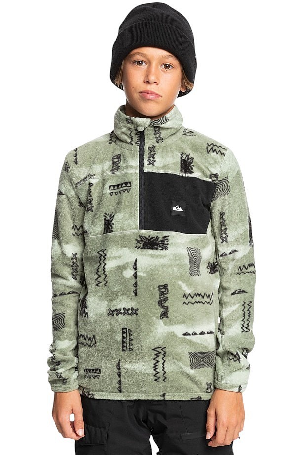 mikina Quiksilver Aker Fleece - GLF1/Shadow Checks Desert Sage