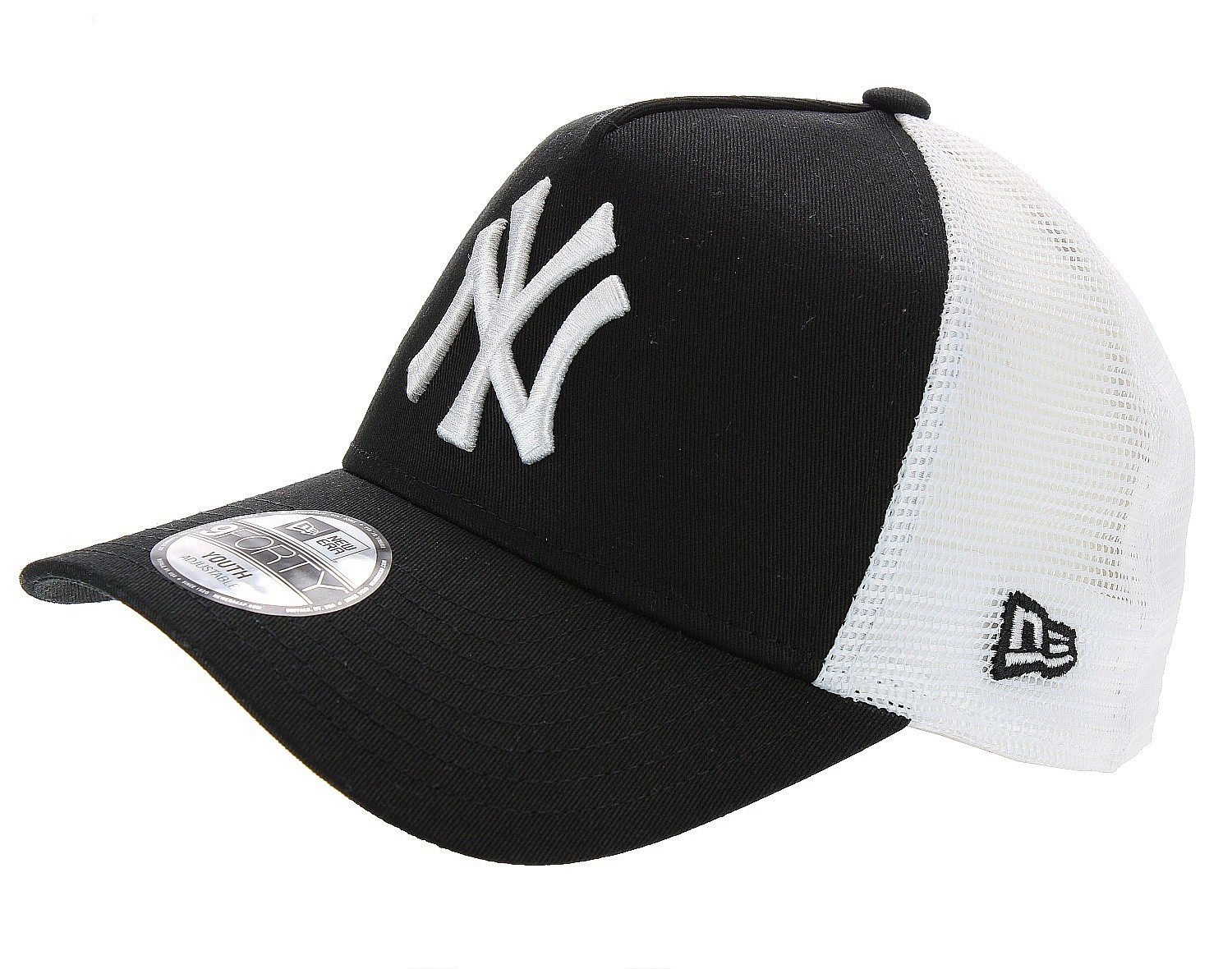 Kappe New Era 9FO AF Clean Trucker MLB New York Yankees Youth - Black/White - unisex junior