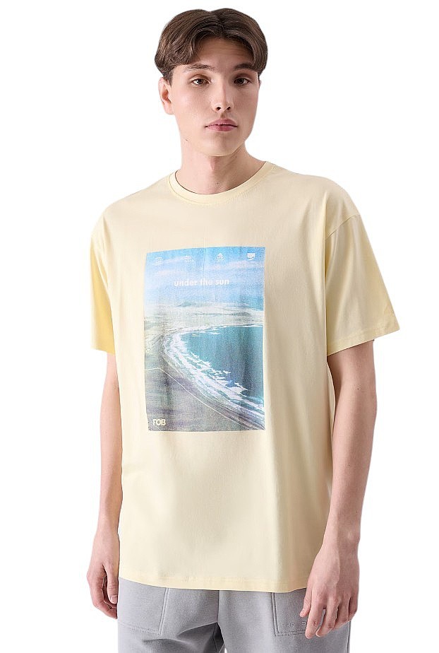 shirts 4F 4FRSS24TTSHM2132 - 73S/Light Lemon - men´s