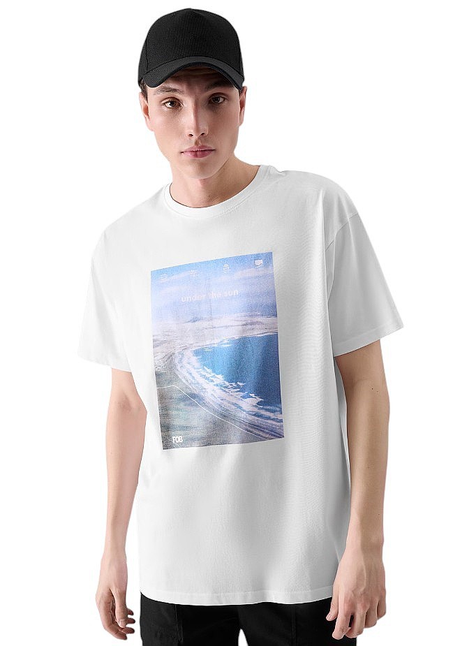 shirts 4F 4FRSS24TTSHM2132 - 10S/White - men´s
