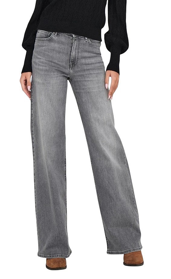 jeans ONLY Madison Hight Waist Wide Leg Fit - Light Grey Denim - women´s