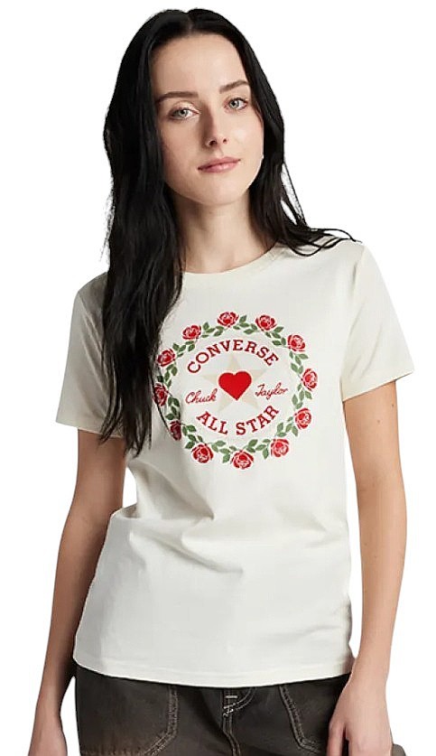 T-shirt Converse TLM Valentine's Day Slim/10028307 - A01/Egret - women´s