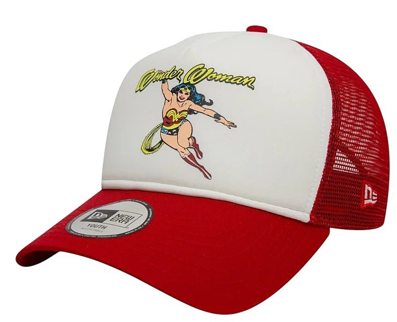 dziecięca czapka z daszkiem New Era 9FO AF DC Trucker Warner Bros Wonder Woman Youth - Scarlet