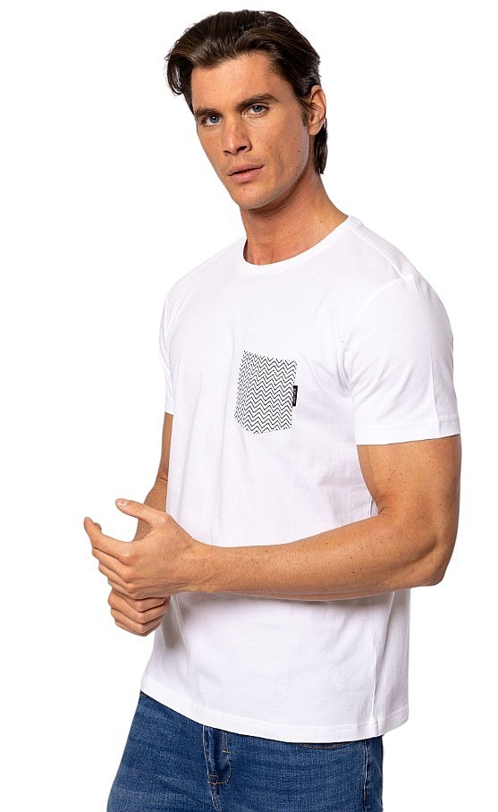 T-shirt Heavy Tools Masso Pocket - White