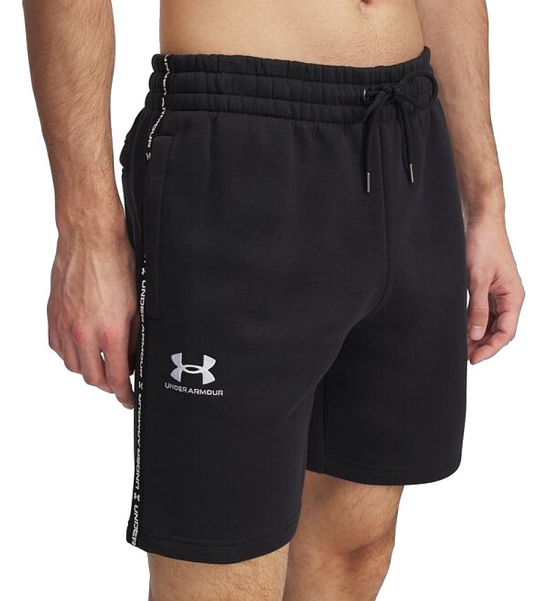 short Under Armour Icon Fleece Taping - Black/White - men´s
