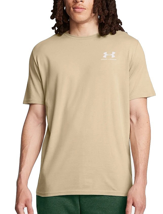 tričko Under Armour Sportstyle Left Chest - City Khaki/White