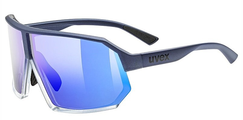 des lunettes Uvex Sportstyle 237 - Met Blue/Clear/Mirror Blue