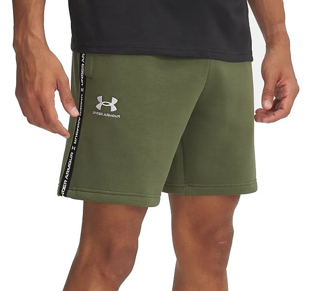 kraťasy Under Armour Icon Fleece Taping - Marine OD Green/White