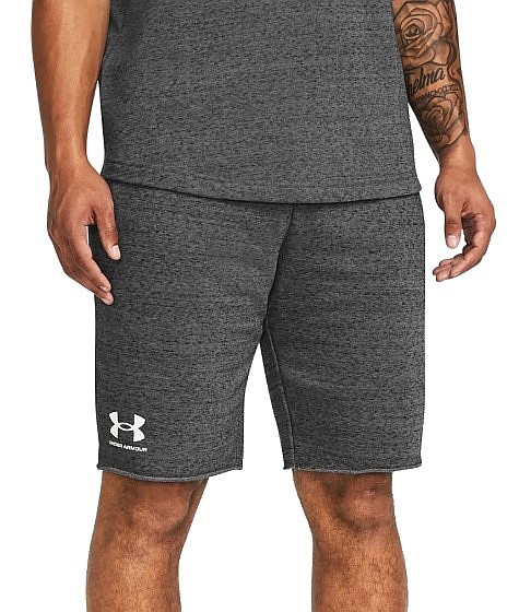 short Under Armour Rival Terry - Castlerock Light Heather/Onyx White - men´s