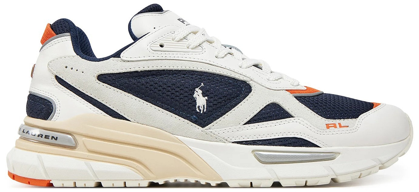 chaussures Polo Ralph Lauren Trackstar 275 - White/Navy/Orange - men´s