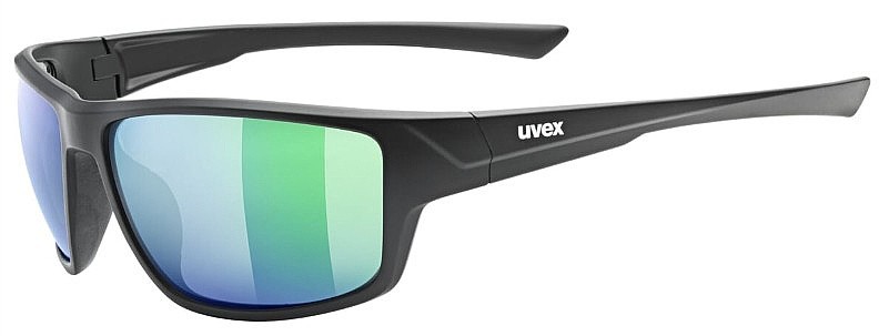 des lunettes Uvex Sportstyle 230 - Black Matt/Mirror Green