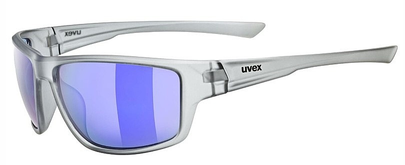 des lunettes Uvex Sportstyle 230 - Smoke Matt/Mirror Blue