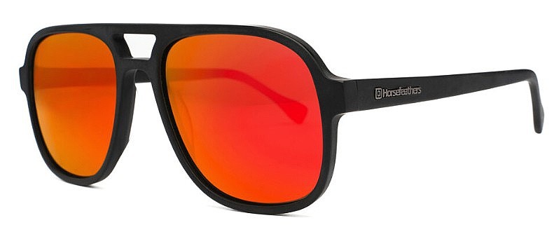 des lunettes Horsefeathers Corp - Matt Black/Mirror Red/Polarized - men´s