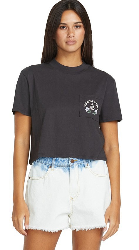 tričko Volcom Pocket Dial - Vintage Black - women´s