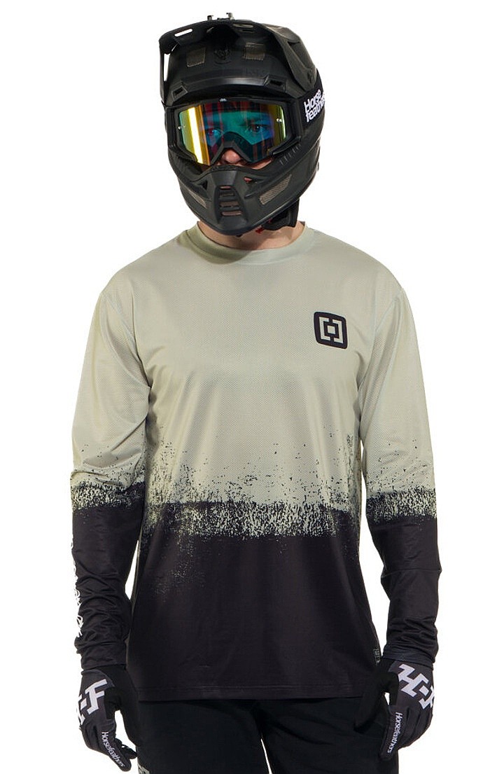 джерси Horsefeathers Quantum LS - Silver Birch/Black - men´s